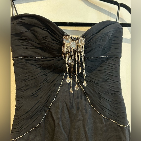 Escada Women’s Size 34 Strapless Dress Silk Beaded Knee Length Cocktail Formal - Picture 2 of 11